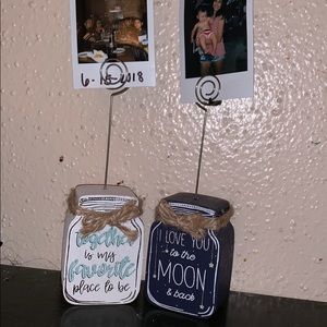 Mason jar holders for small Polaroid pictures